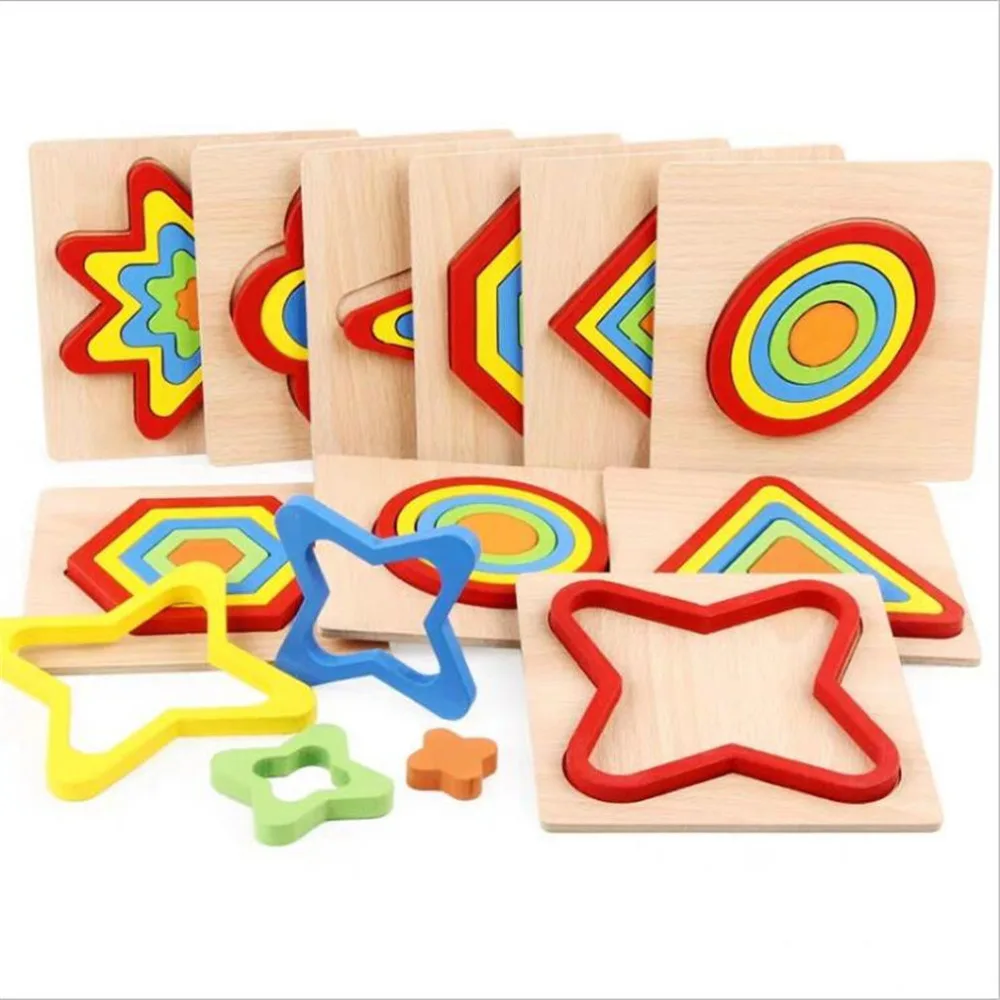 1 Комплект Цветных детских геометрических игрушек-головоломок, Деревянные игрушки, детские развивающие игрушки, набор подходящих игрушек для обучения познанию ребенка, Новый