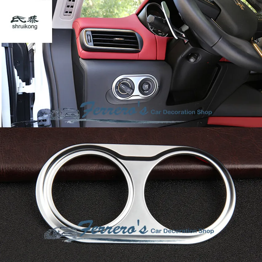 1 шт. наклейка для укладки автомобиля Переключатель Фар Украшают блестками Хром ABS Chrome для 2016 Maserati Levante Высокое качество