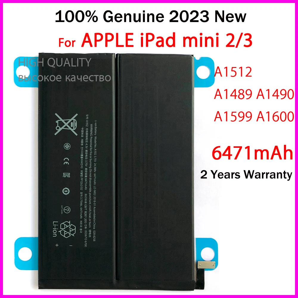 100% Настоящий Новый A1512 A1489 A1490 6471 мАч Планшетный Аккумулятор Для iPad Mini 2/Mini 3 A1491 A1599 Планшетный Аккумулятор Высокого Качества