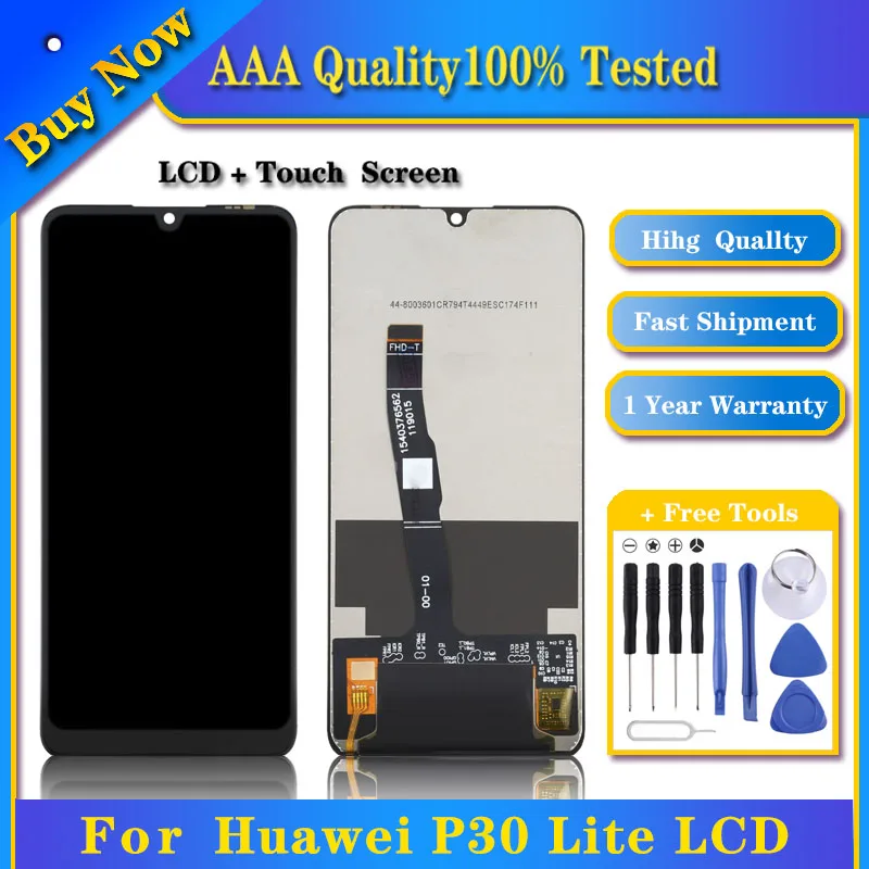 100% Протестированный Оригинальный дисплей для Huawei P30 Lite, Дигитайзер с сенсорным экраном, запасные части для телефона