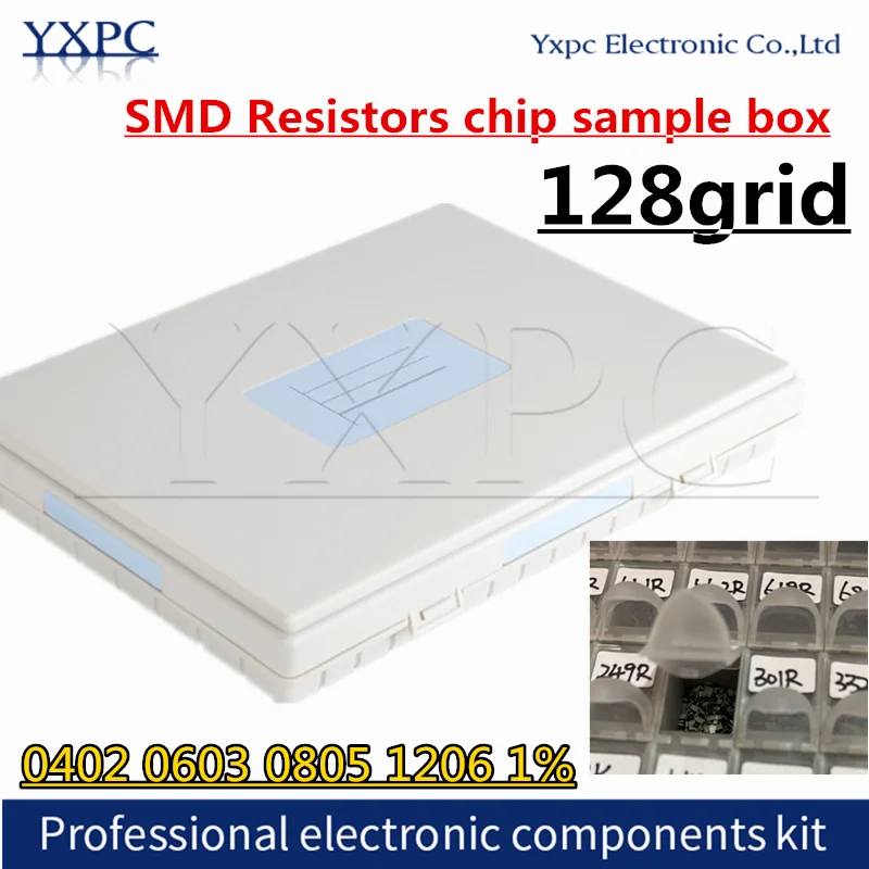 128 значений 0402 0603 0805 1206 1% SMD резистор 1R ~ 2 М Ом 1K 10K 100K 128 решетчатые SMT SMD резисторы коробка для образцов микросхем