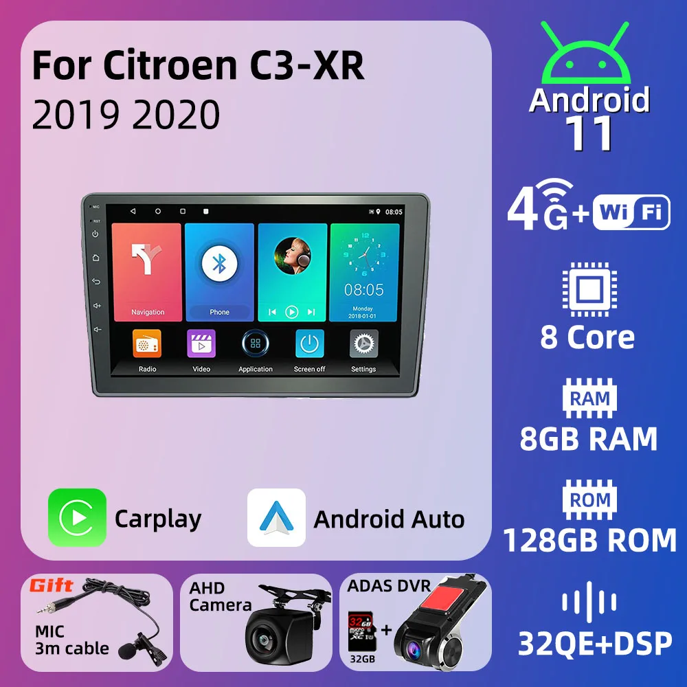 2 Din Android Автомобильный Радиоприемник для Citroen C3-XR 2019 2020 WIFI GPS Навигация FM BT Автомобильный Стерео Мультимедийный Плеер Головное устройство Авторадио