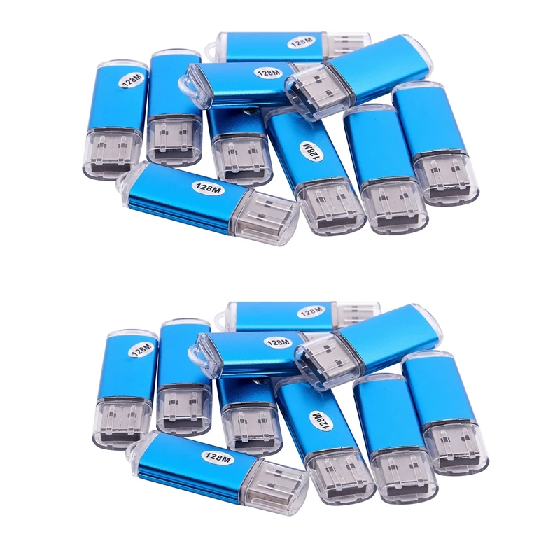 20 X USB Memory 2.0 Memory Stick флэш-накопитель 128 МБ подарочный синий