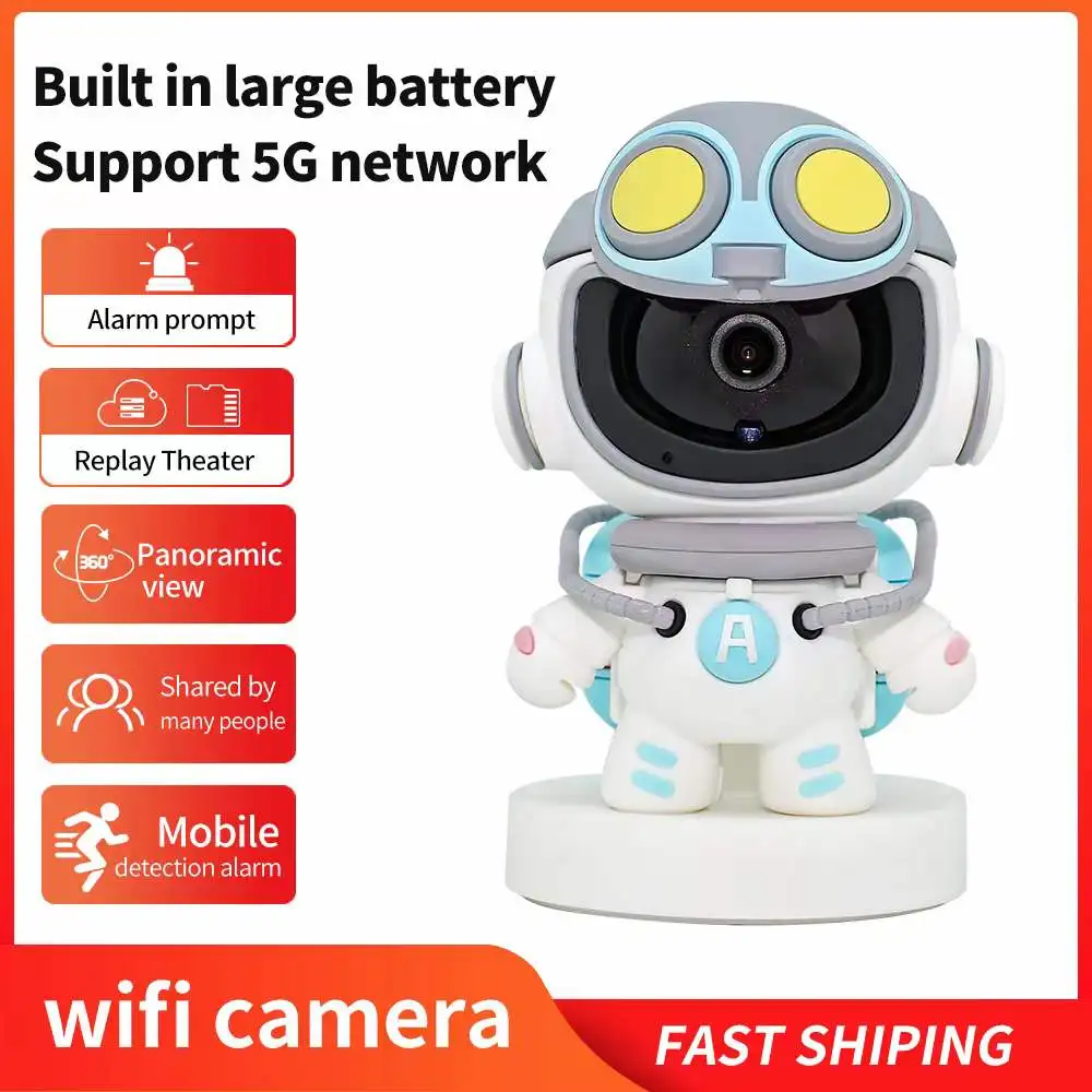 2MP 1080P Yoosee APP Робот IP Камера Беспроводная PTZ Заряд Батареи Автоматическое Отслеживание Домофон Радионяня Робот Человек Монитор Безопасности