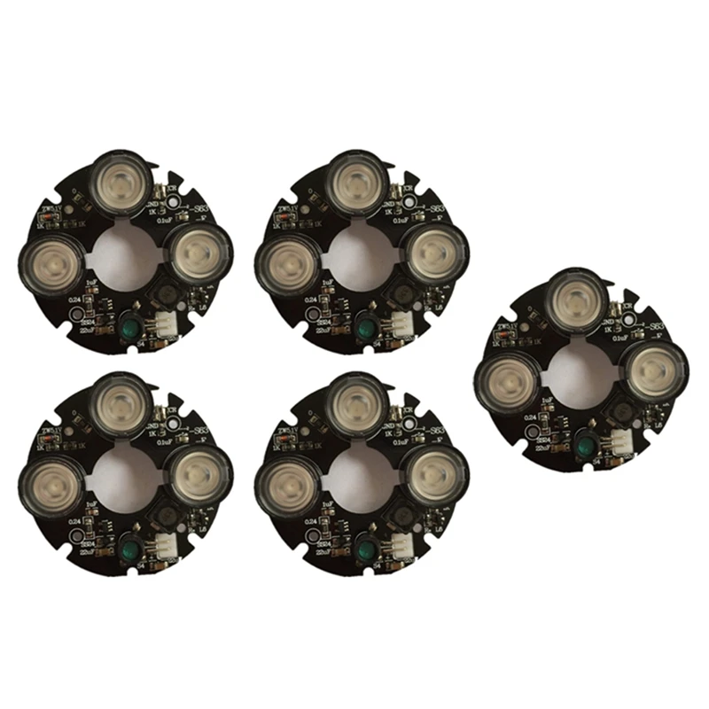 5X 3 Матрицы ИК-светодиодного прожектора, Инфракрасная 3X ИК-светодиодная плата для камер видеонаблюдения Ночного видения (диаметр 53 мм)