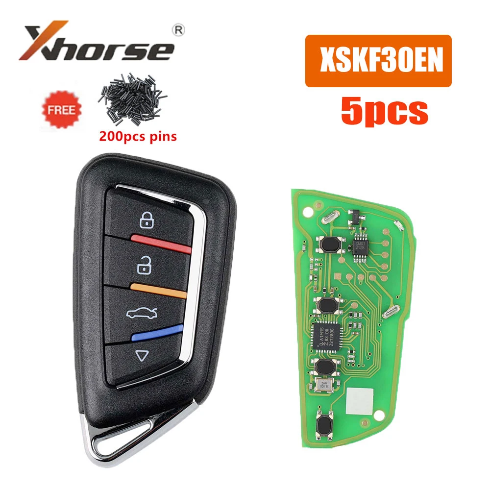 5шт Xhorse XSKF30EN Smart Remote Key Нож Стиль 4 Кнопки Универсальный Смарт-ключ для VVDI2/VVDI KEY TOOL MAX MINI KEY Программатор
