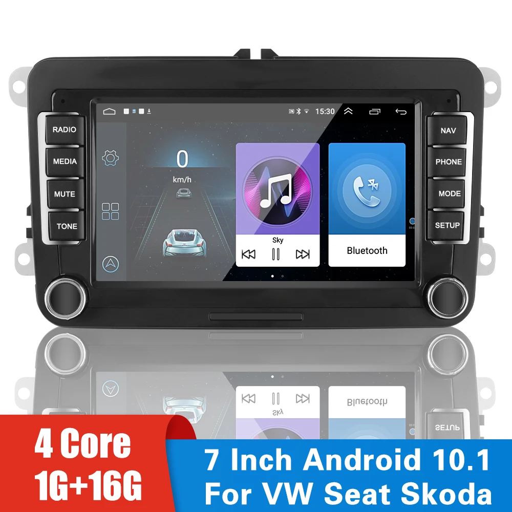 Android 10,1 Авторадио Мультимедийный плеер 2 Din Для VW/Volkswagen Seat Skoda Golf Passat Bluetooth WiFi GPS 7 Дюймов Автомобильный Радиоприемник