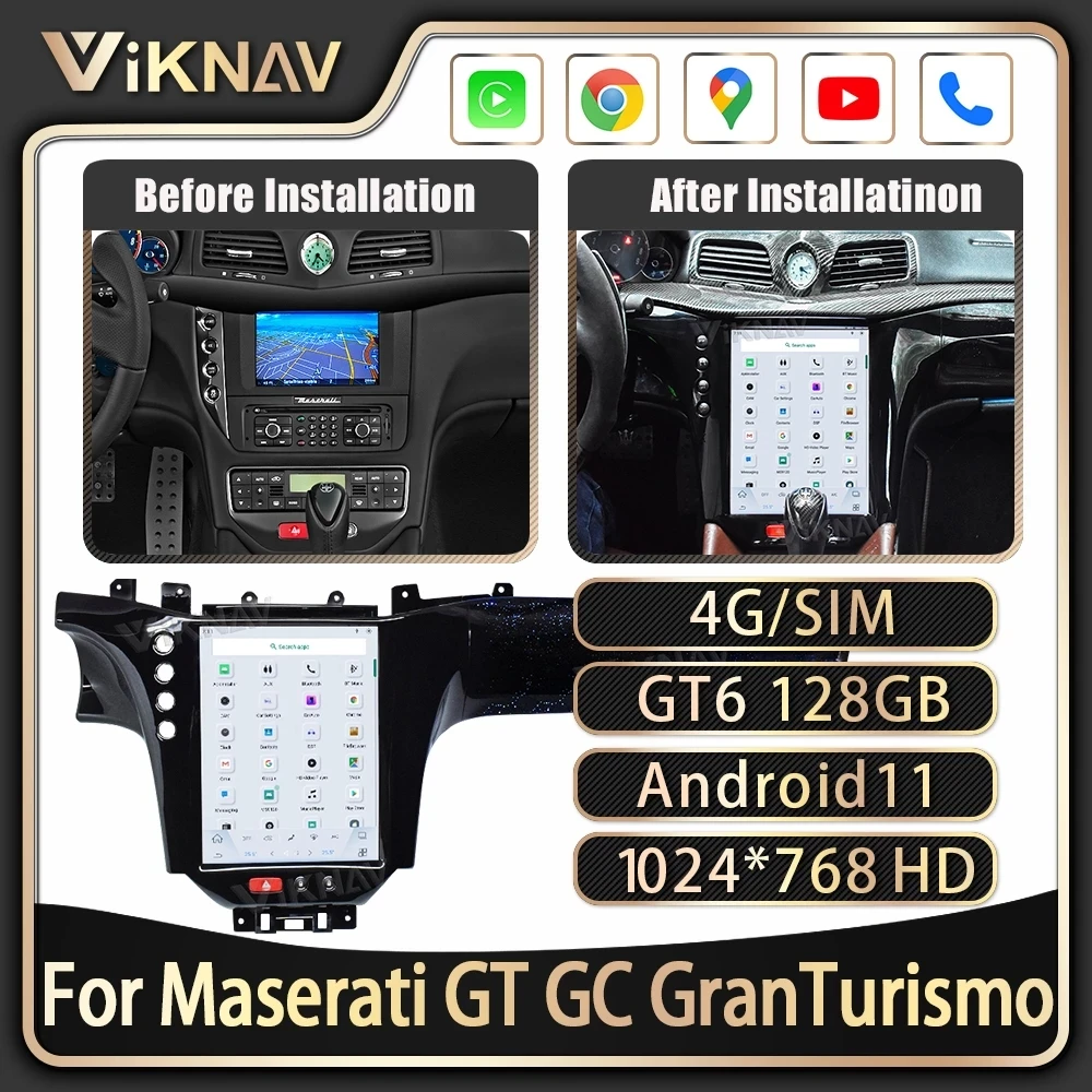 Android 11 Авторадио Для Maserati GT GC Grantismo 2007-2017 Обновление Мультимедийного Плеера GPS 8 core 128 ГБ CarPlay Головное устройство