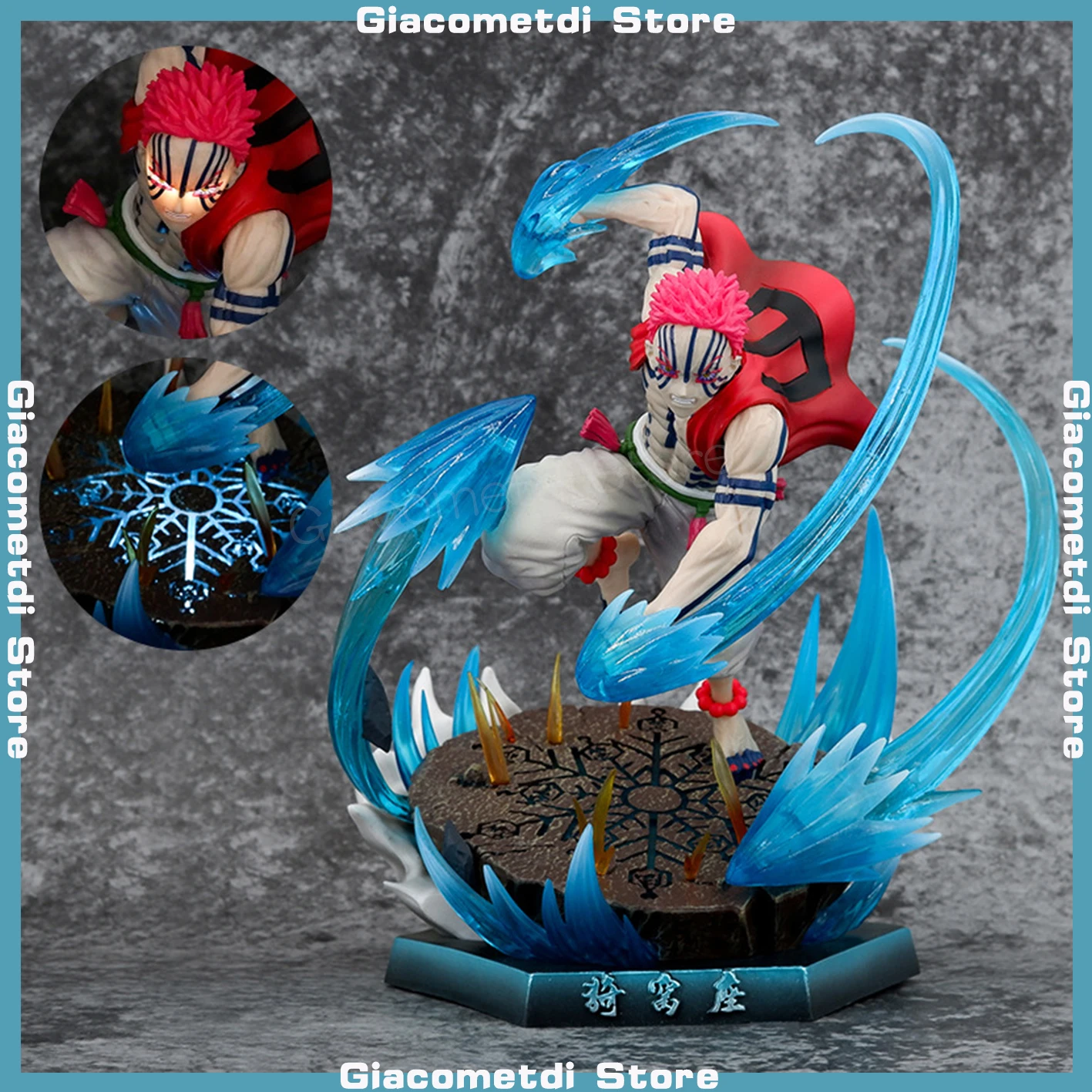 Demon Slayer Gk Простая гравировка Yi Wo Block Серия Twelve Ghost Moon Заводная фигурка с тремя подсветками Коллекция подарков