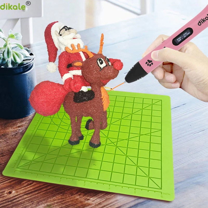 Dikale силиконовый коврик 3D ручка аксессуары детская доска для рисования шаблон образование детей два цвета на ваш выбор