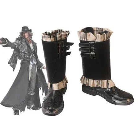 Final Fantasy 15 Ардин Люцис Келум/ Ботинки для Косплея; Обувь; Черная Мужская обувь; Аксессуары для костюмов по индивидуальному заказу; Обувь для Вечеринки на Хэллоуин;