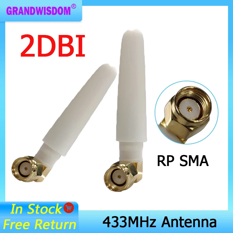 GRANDWISDOM 1-2шт антенна 433 МГц 2-3dbi sma женский модуль lora antene pbx iot lorawan приемник сигнала antena с высоким коэффициентом усиления