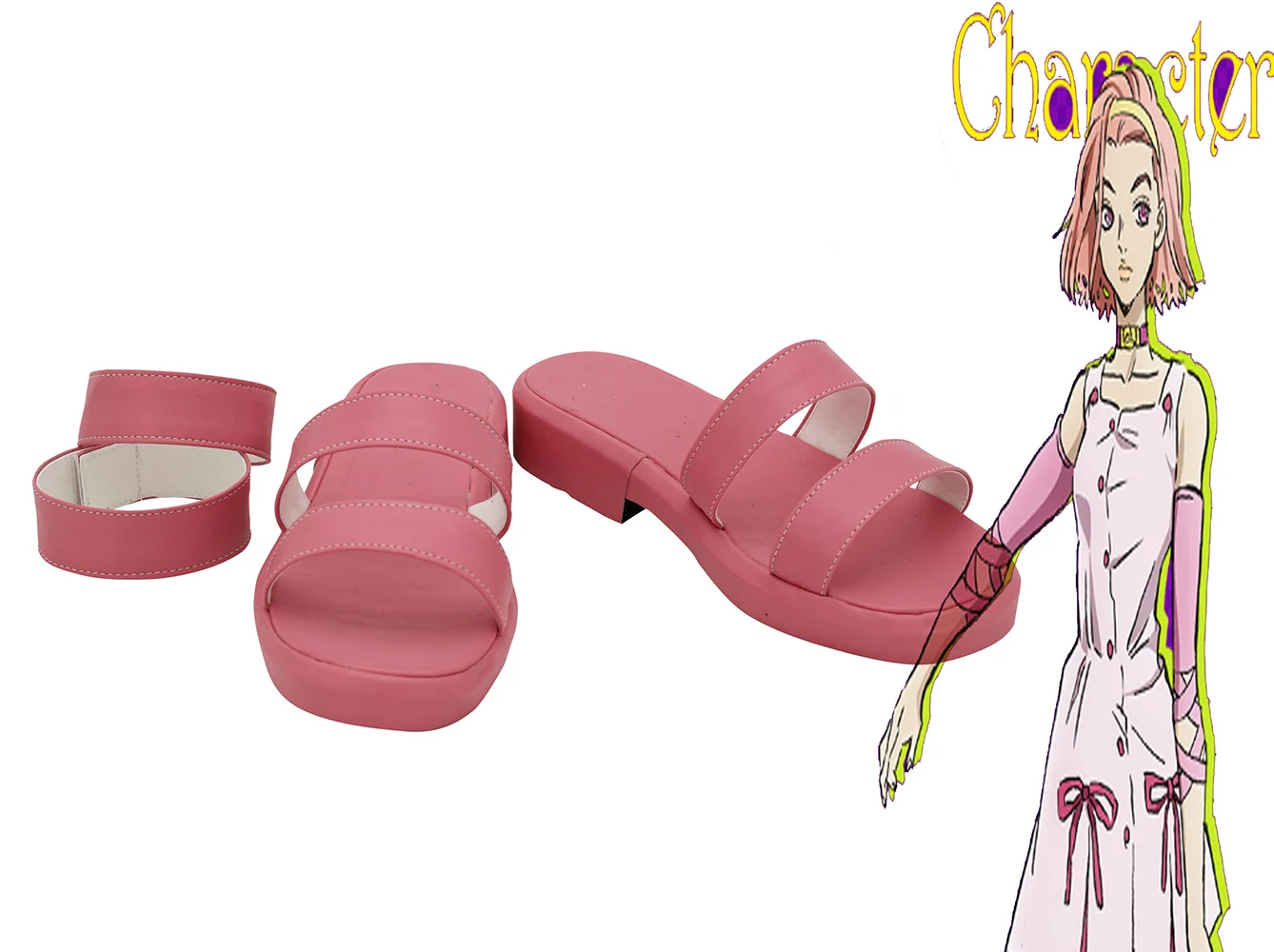 JoJo's Bizarre Adventure Обувь для косплея Сугимото Рейми, розовые босоножки на заказ, любой размер