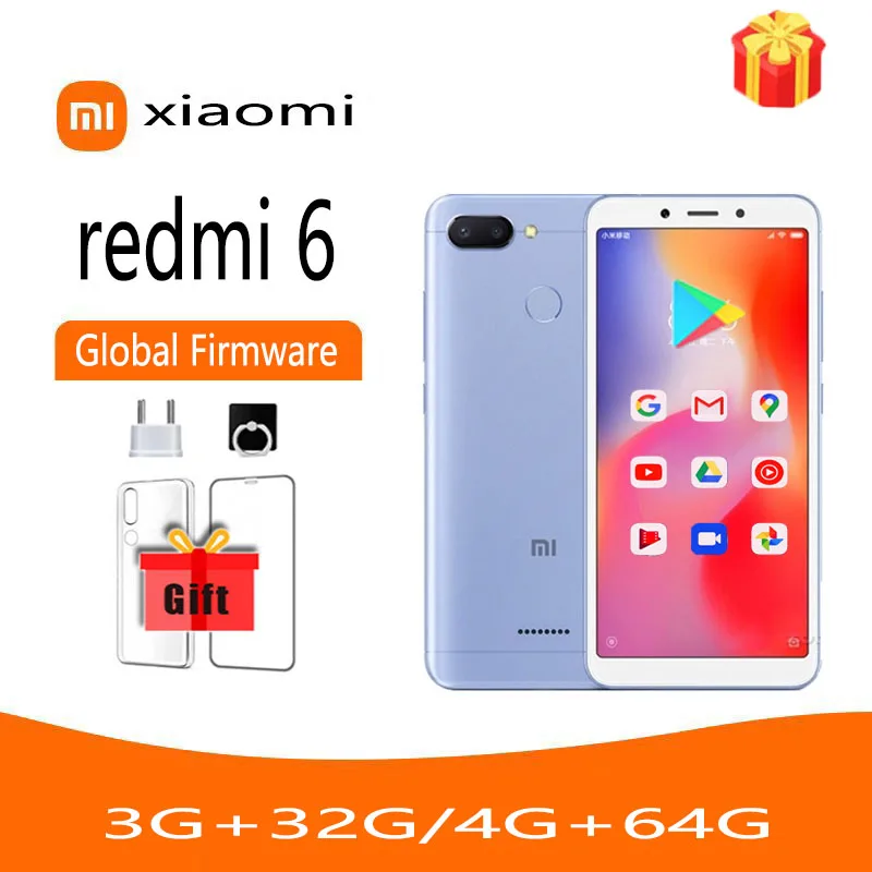 Xiaomi-Смартфон Redmi 6 с Google Play, 5,45 