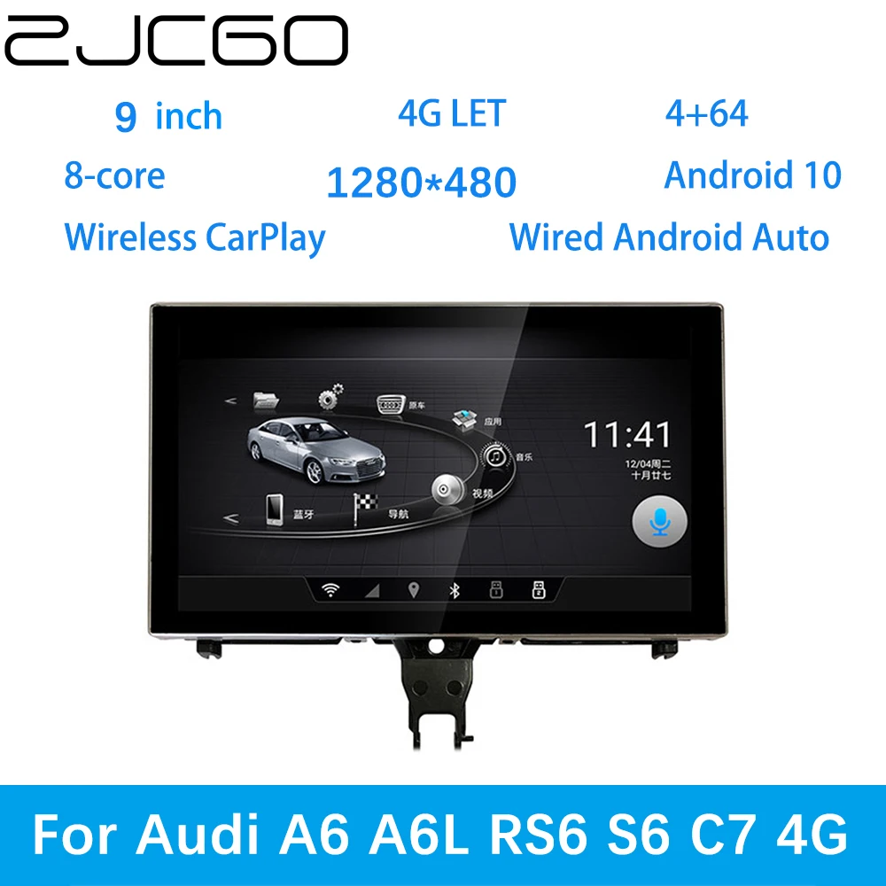 ZJCGO Автомобильный Мультимедийный Плеер Стерео GPS DVD Радио Навигация Android Экран MMI MIB Система для Audi A6 A6L RS6 S6 C7 4G 2011 ~ 2018