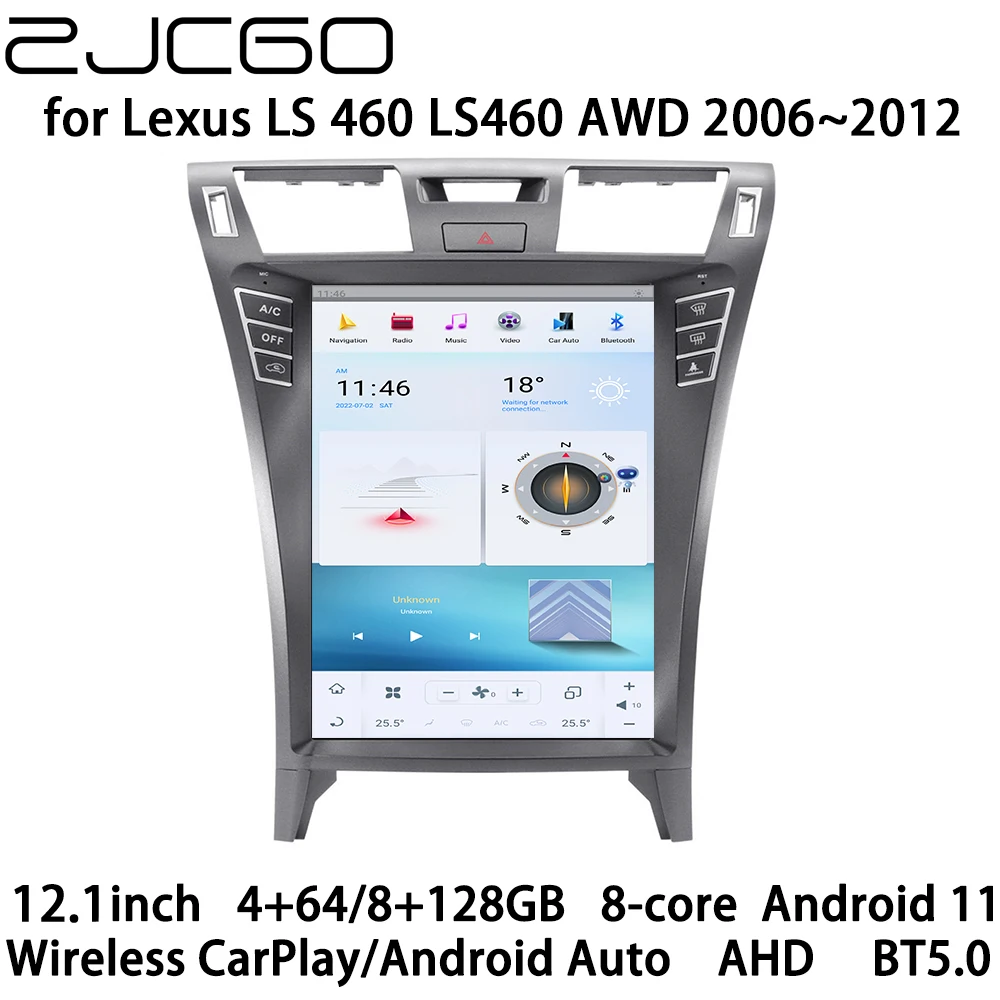 ZJCGO Автомобильный Мультимедийный Плеер Стерео GPS Радио Навигация 8 Ядерный Android 11 Экран Монитор для Lexus LS 460 LS460 AWD 2006 ~ 2012