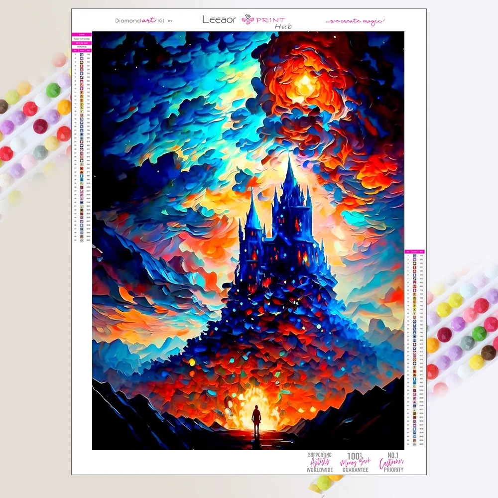 Алмазная Картина Звездное Небо Лес Гора Художественная Иллюстрация Полная Алмазная Мозаика Вышивка Крестиком Комплект Домашнего Декора 5D DIY