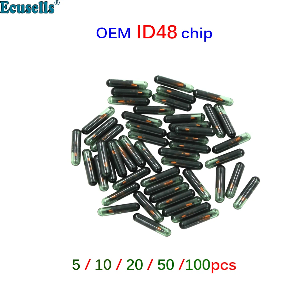 Высококачественный Оригинальный OEM Пустой Стеклянный чип ID48 с чипом для ключей автомобиля Новый Стеклянный крипто-чип-транспондер ID48 48 T6