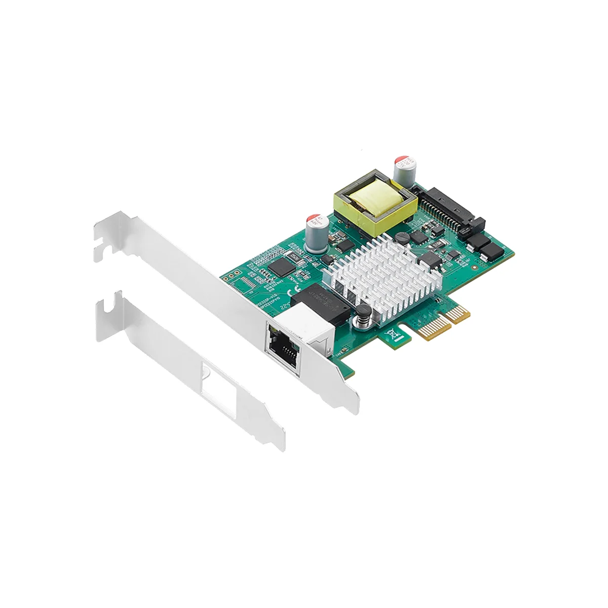 Гигабитная карта PCIE до 2,5 G POE с Одним Портом RJ45 Gigabit PCIe X1 PoE + Ethernet Сетевая карта с Рамкой 802.3At I225 с чипом
