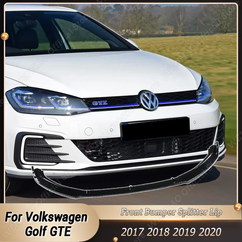 Глянцевый Черный Автомобильный Сплиттер для губ Переднего бампера, спойлер, диффузор, Обвес, защитная крышка Для Volkswagen Golf GTE 2017 2018 2019 2020