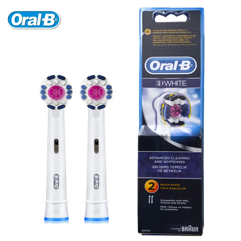 Головки щеток Oral-B EB18 3D Белые Головки зубных щеток для взрослых Электрическая Зубная щетка Для ухода за зубами Глубокая чистка Сменных головок
