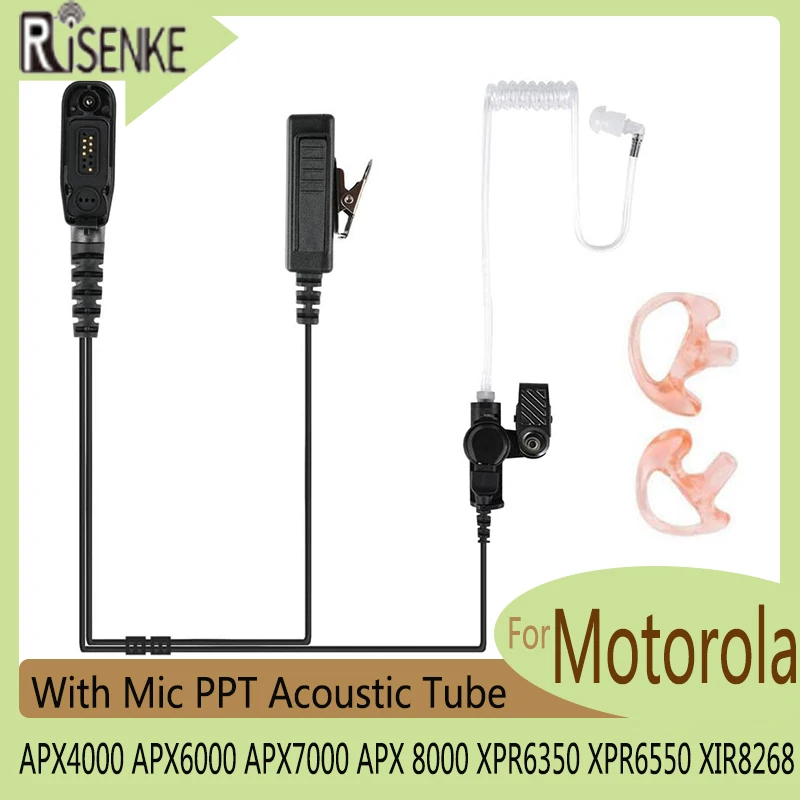 Динамик для рации с микрофоном, Акустическая трубка-Гарнитура для Motorola, APX4000, APX6000, APX7000, APX 8000, XPR6350, XPR6550, XIR8268