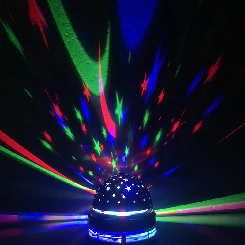 Диско-шар с подсветкой DJ Рождественский проектор, Стробоскоп, Светомузыка для вечеринки в автомобиле, Зеркало для домашней вечеринки, Светодиодная USB-Волшебная вращающаяся лазерная лампа