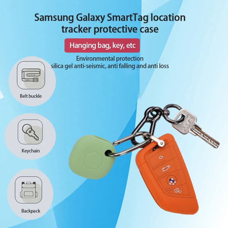 Защитный чехол для трекера Samsung SmartTag Location Locator Силиконовый защитный чехол брелок Полное покрытие Чехол для трекера