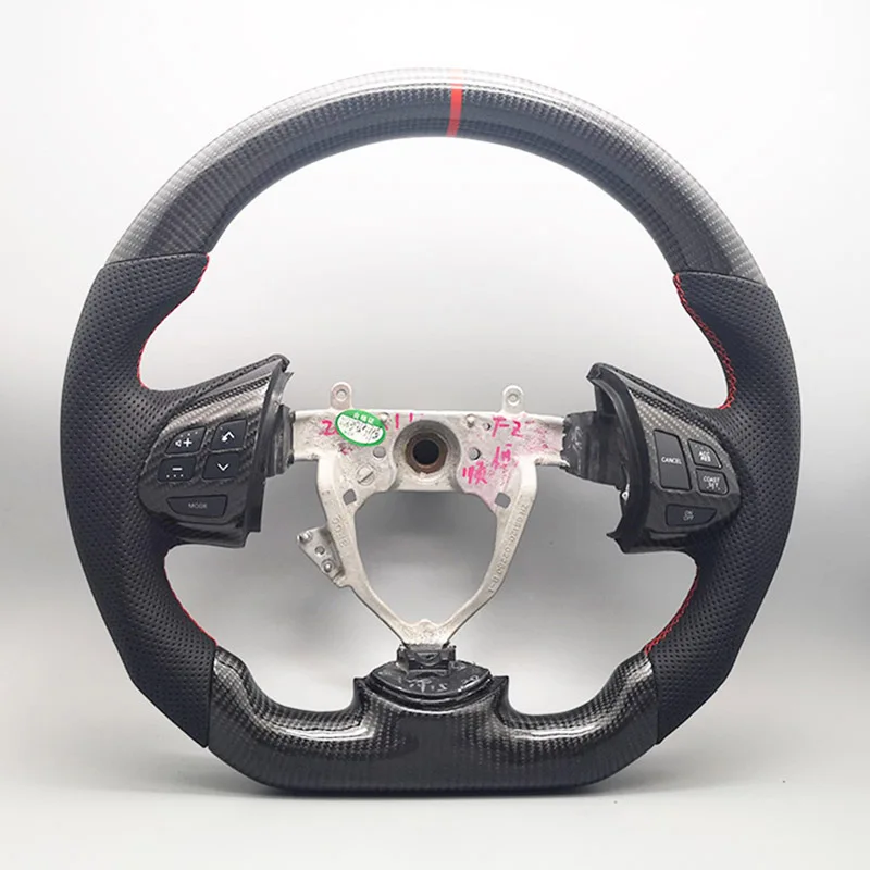 Изготовленный На заказ Гоночный руль из перфорированной кожи из углеродного волокна для Mitsubishi Lancer