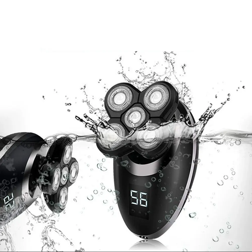 Интеллектуальная электробритва с цифровым дисплеем, перезаряжаемая мужская многофункциональная бритва для мытья всего тела водой