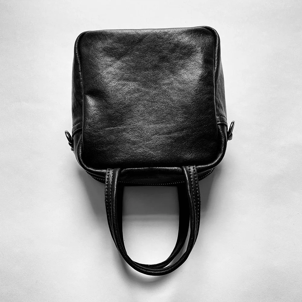 Квадратная сумка из натуральной кожи в стиле ретро, черная портативная маленькая сумка через плечо