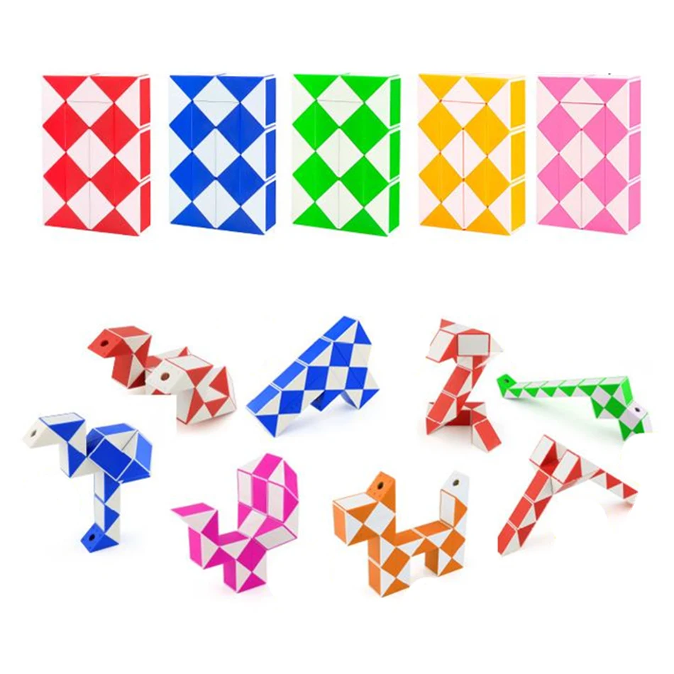 Класс Moyu Cubing 24 скоростных кубика со змеей, волшебная головоломка для детских вечеринок, красочные развивающие игрушки