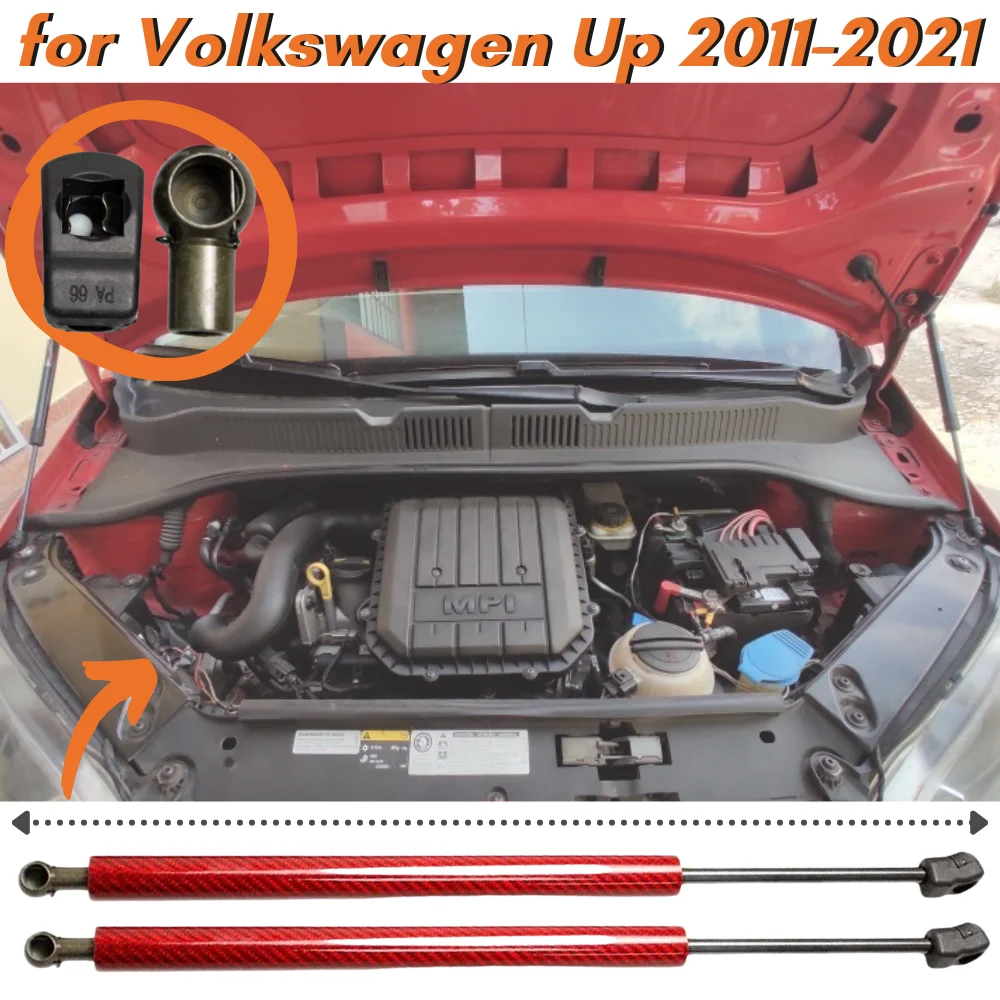 Кол-во (2) Стоек капота для Volkswagen VW Up 2011-2021 Передний Капот Газовые Пружины Из Углеродного Волокна Амортизаторы Подъемные Опоры