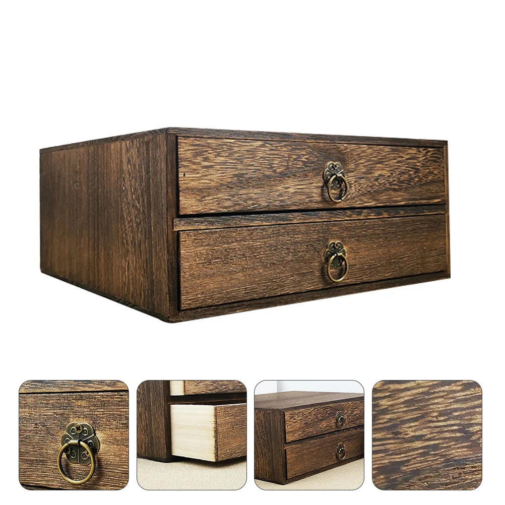 Коробка для хранения в стиле ретро, деревянный органайзер для мелочей, дорожные контейнеры, ювелирные изделия, чайный пакетик