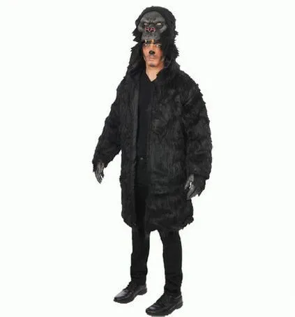 косплей животного, костюм взрослого животного, костюм животного на Хэллоуин, мужская одежда для косплея гориллы