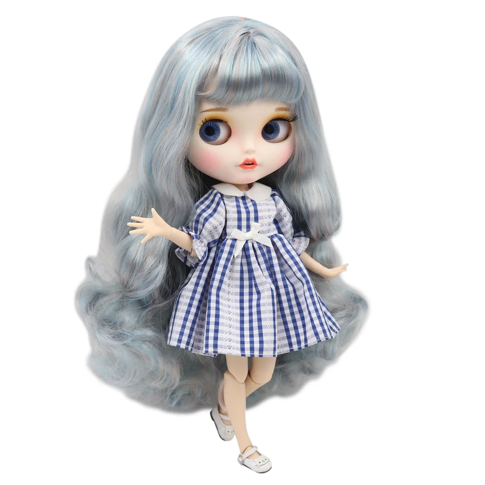 Кукла ICY DBS Blyth с белой кожей и суставами тела с открытым ртом, матовое лицо для девочки, подарочная игрушка BL6227/2023