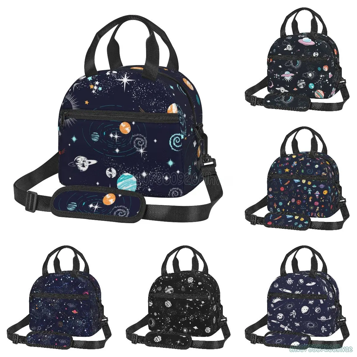 Ланч-бокс Galaxy Space Planet Многоразового Использования, изолированный Ланч-бокс, кулер, Прочная сумка для Бенто, сумка для мальчиков и девочек, Школьная сумка для пикника