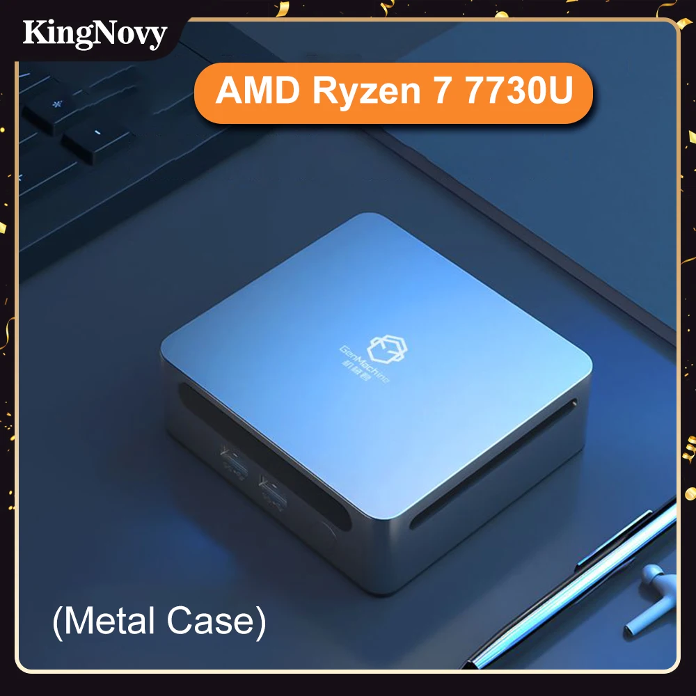 Мини-ПК D6 NUC AMD Ryzen 7 7730U R7 4700U Windows 11 DDR4 2xNVMe Настольный Игровой Мини-Компьютер 3x4 K HTPC WiFi6 BT5.2 В Металлическом Корпусе