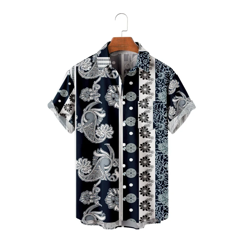 Модная рубашка с цветком Кешью с 3D печатью, Гавайская Пляжная Повседневная летняя Дизайнерская одежда свободного кроя, мужская рубашка