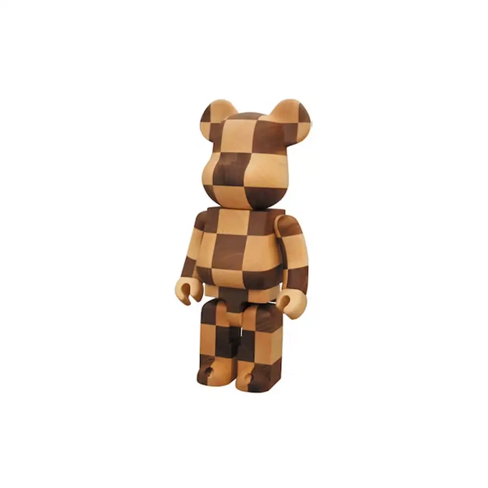 Модная фигурка из дерева Bearbrick Checkboard 400% 28 см