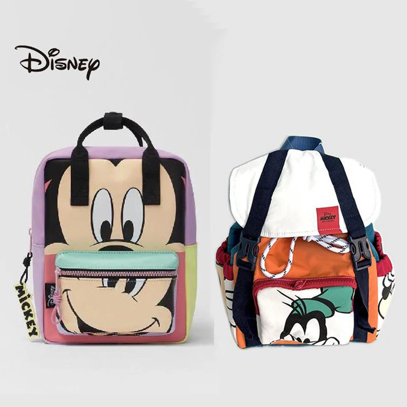 Новая Детская сумка Disney's для девочек, рюкзак с Микки Маусом, Цветная школьная сумка Goofy, сумка через плечо, Рюкзаки для детских игрушек