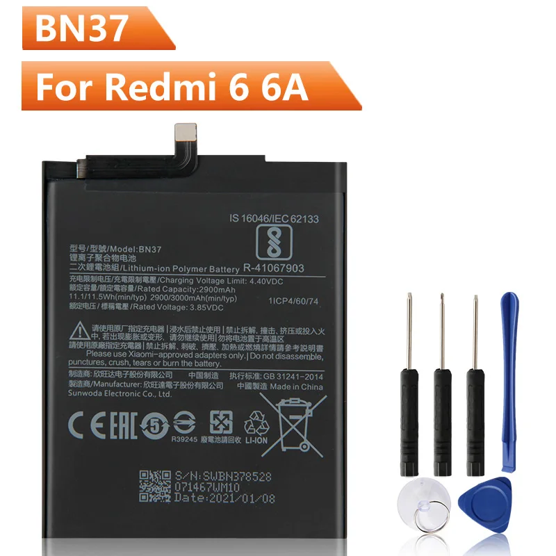 Новый Сменный аккумулятор телефона BN37 для Xiaomi Redmi 6 Redmi6 Redrice 6 BN37 3000 мАч