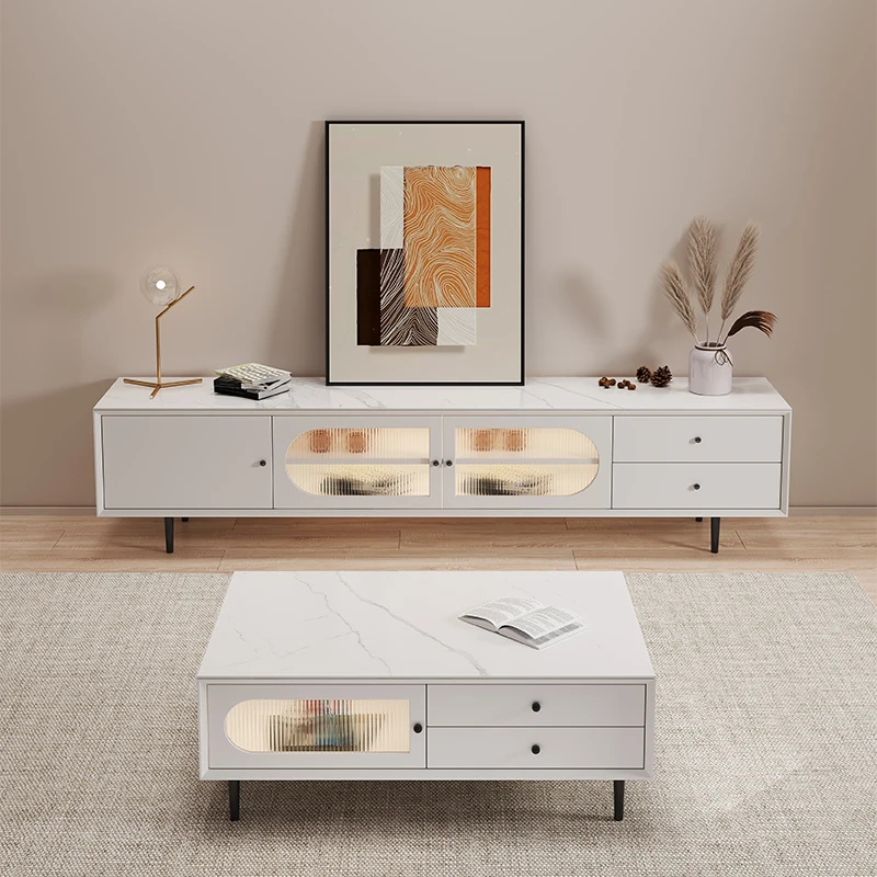Плоский шкаф для телевизора в гостиной, Деревянный модный шкаф для хранения вещей, современные скандинавские белые подставки для телевизора, Стеклянная мебель для салона MQ50DS