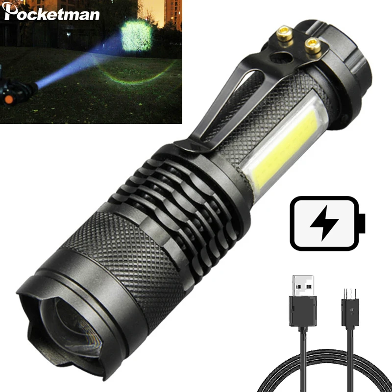Портативный мини-светодиодный фонарик Q5, светодиодный тактический фонарь, Регулируемый фокус, Масштабируемый Водонепроницаемый карманный светильник для пеших прогулок, кемпинга