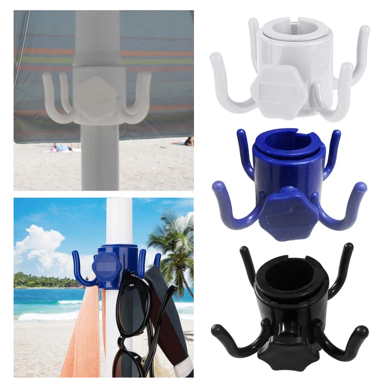 Прочный крючок для подвешивания пляжного зонта с 4 Зубцами, Винтовой замок, полотенца из АБС-пластика, сумки для фотоаппаратов, Вешалка для одежды, держатель для кемпинга, зажим для переноски