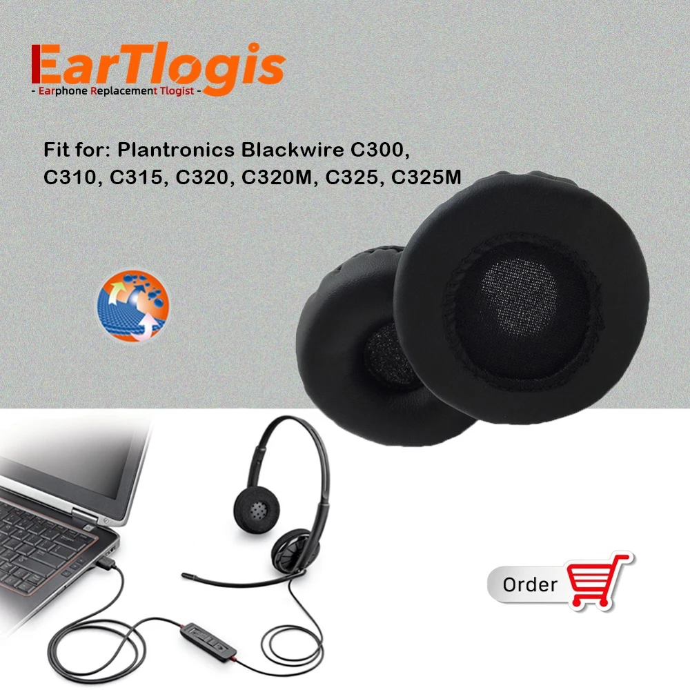 Сменные амбушюры EarTlogis для Plantronics Blackwire C300, C310, C315, C320, C320M, C325, C325M, чехол для наушников, подушка для наушников