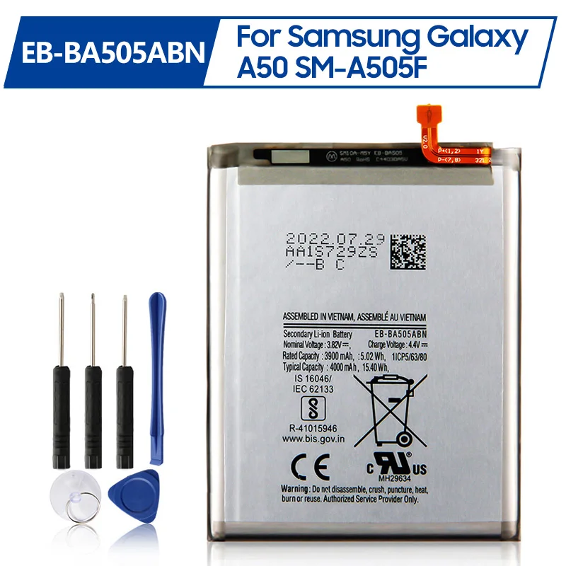 Сменный Аккумулятор EB-BA505ABU EB-BA505ABN Для Samsung Galaxy A30 A30S A50 A505F SM-A505F Аккумуляторная Батарея 4000 мАч