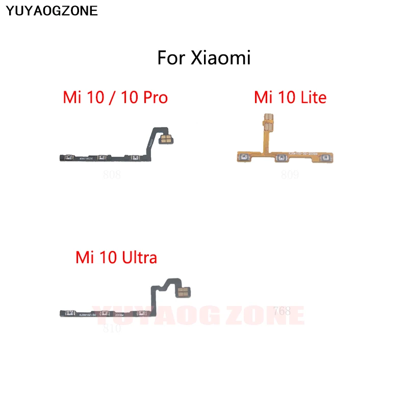 10 шт./лот Для Xiaomi Mi 10 Pro Ultra Кнопка Включения/выключения громкости, Кнопка Отключения звука, гибкий кабель