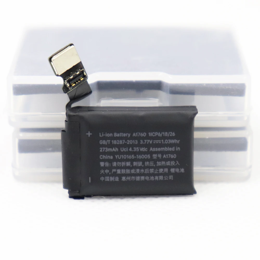 20 шт./лот 38 мм G2 273 мАч A1760 Аккумулятор Для Apple watch Series 2 поколения G S2 GPS Batterie
