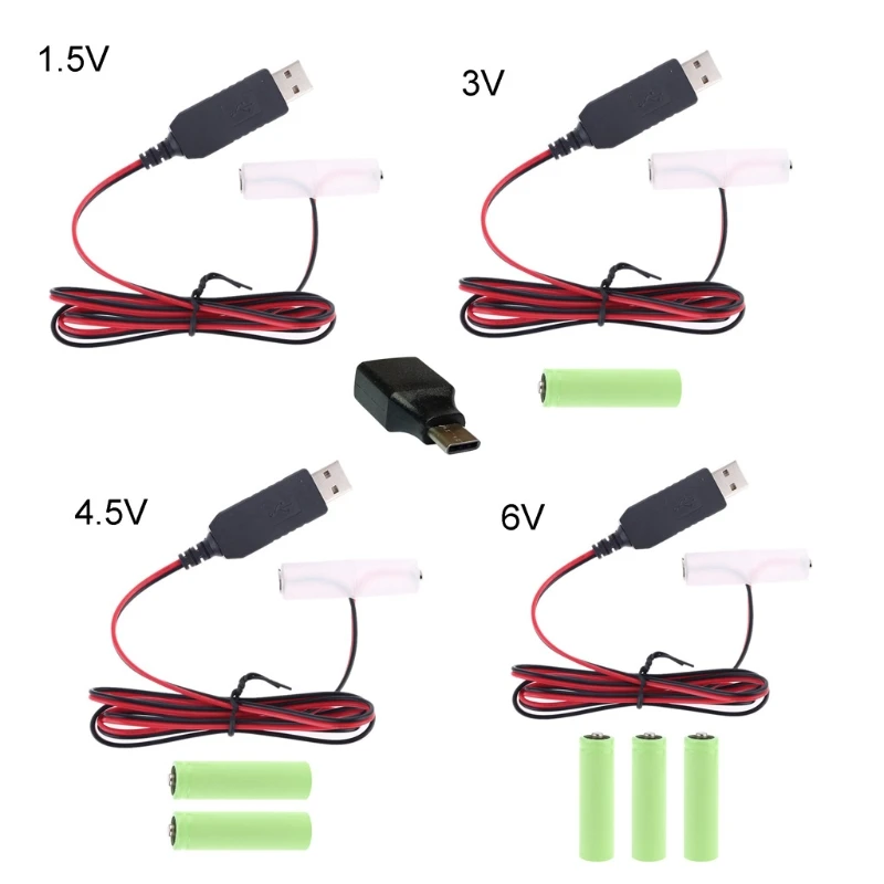 LR6 AA Батарейный отсекатель USB или Тип C Источник Питания Может заменить 1-4 шт. батарейки типа АА для Рождественской светодиодной Радиоигры